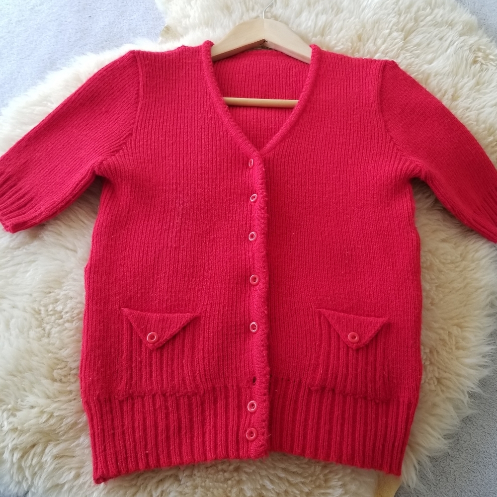 Vintage Red Cardigan
